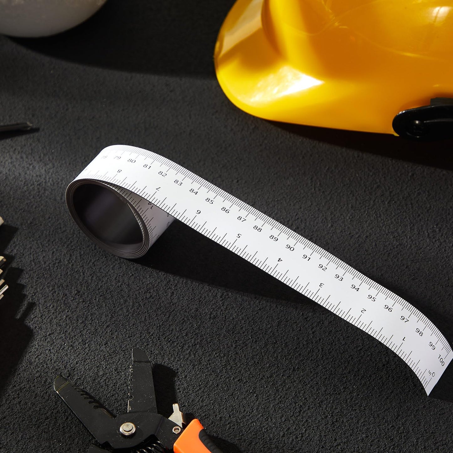 Relaxweex 1 Pcs 39.37 Inch Magnetic Ruler Flexible Magnetic Ruler Magnet Measuring Tape with Both Inches and Centimeters, Suitable for Whiteboard, Lathes, Workshops, Table Saws, Mills, Easy to Take