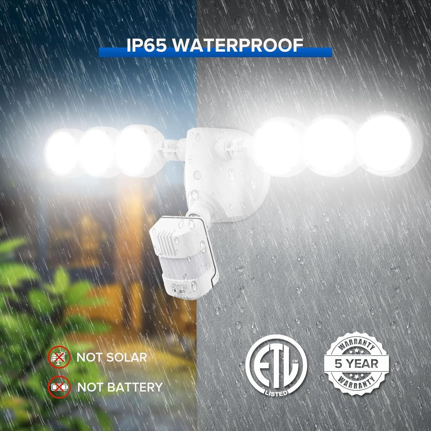 25W Motion Sensor Outdoor Flood Light - 3000LM Dusk to Dawn Security Light, 4 Modes, 320° Wide Angle for Garage & Patio