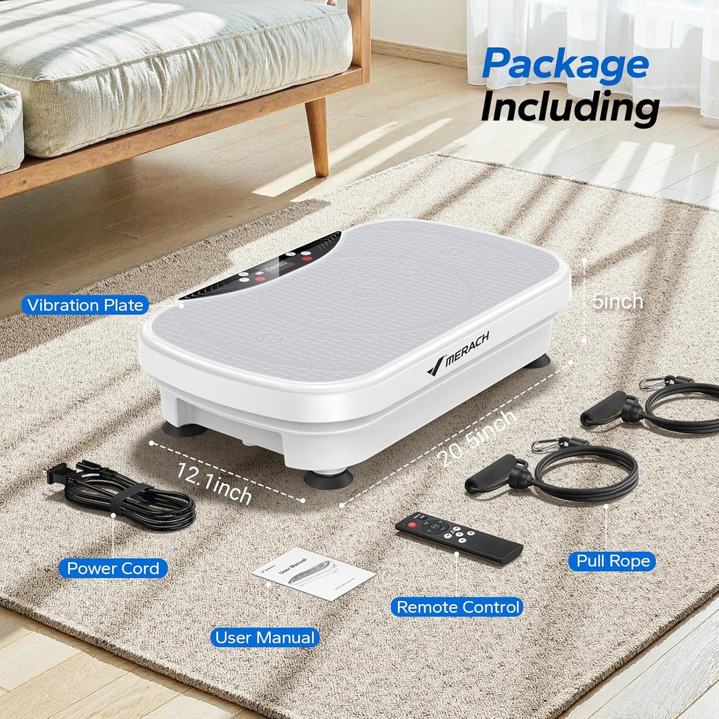 MERACH Vibration Plate - Lymphatic Drainage & Weight Loss Machine with Bluetooth & LED Display | Home Workout Equipment for Men & Women