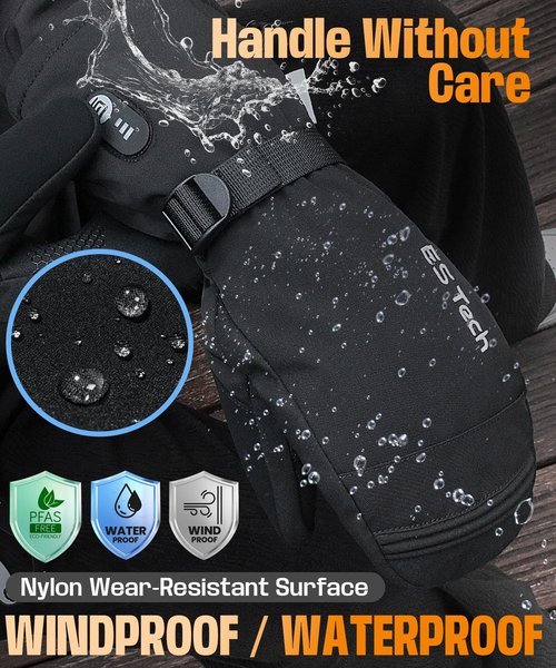 Heated Gloves Mittens for Men Women 7.4V 3000mAh Rechargeable Waterproof Wear-Resistant Battery Heated Ski Gloves