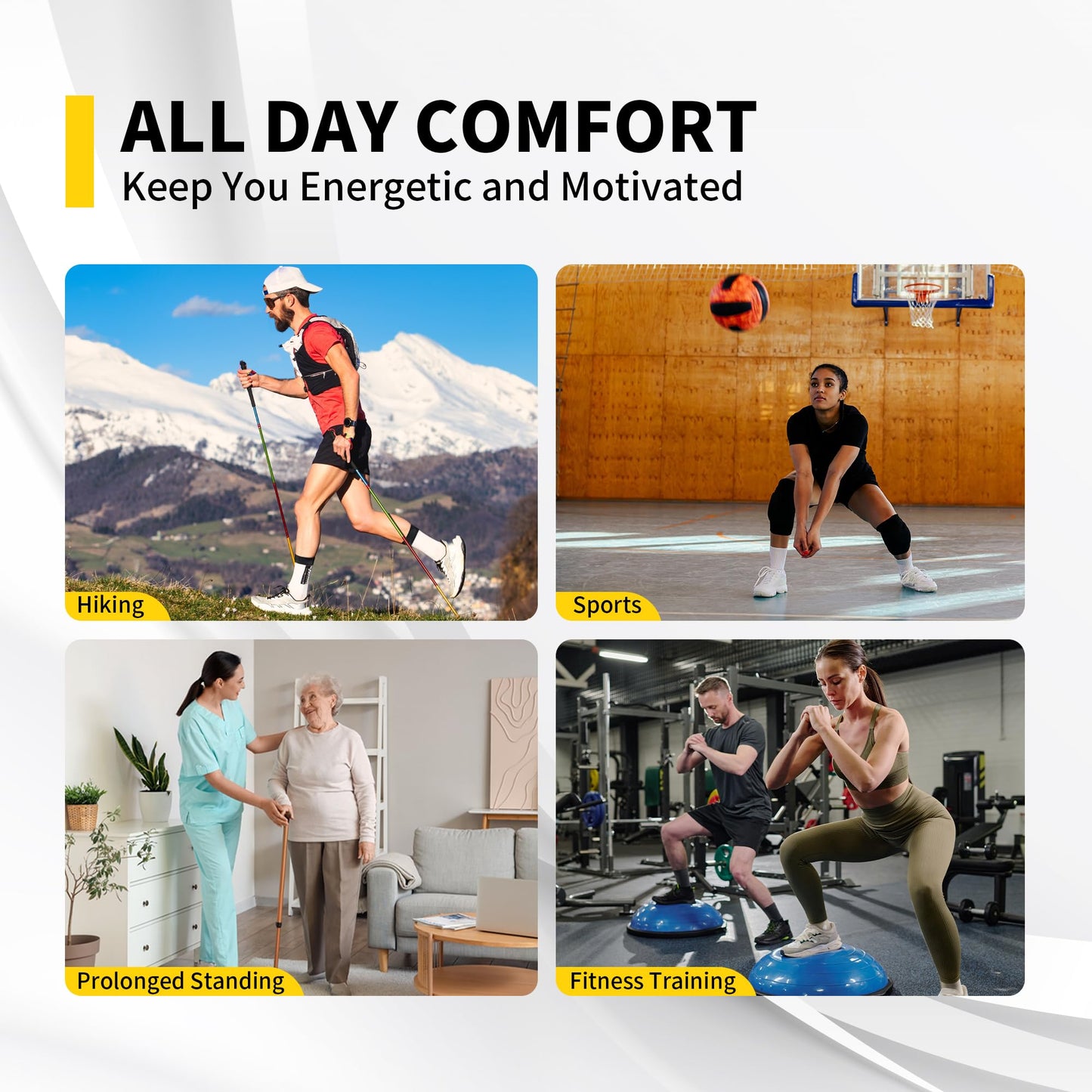 CAMBIVO 1 Pair Ankle Braces for Men and Women, Ankle Compression Socks for Foot Pain, Daily Wear, Fitness, Working, Achilles Tendonitis Relief Ankle Sleeve