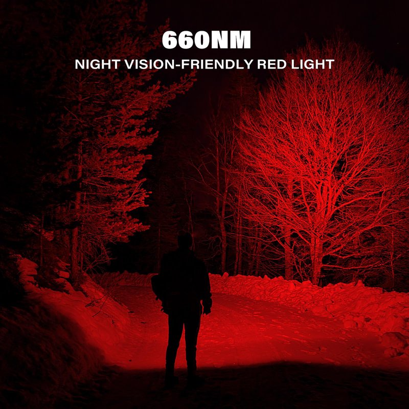 sofirn LED Headlamp Rechargeable, H35R Super Bright Lightweight Head Light with 660nm Deep Red Light, 1500 Lumens White Light, IPX6 Waterproof Head Flashlight for Running Hiking Camping