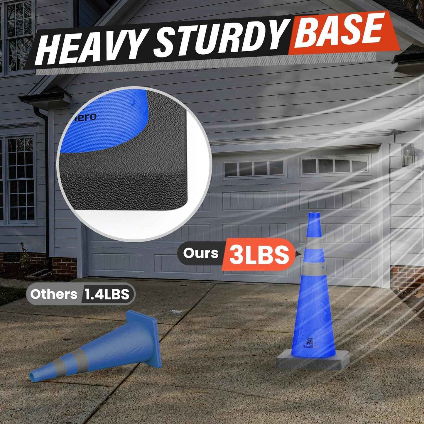 28 Inch Collapsible Traffic Safety Cones - Weighted Base & Reflective Collars, 4 Pack