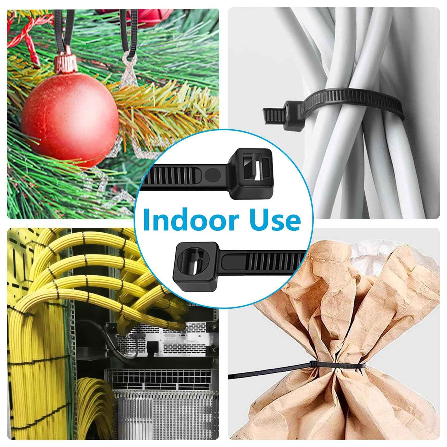 Zip Ties 10 inch (1000 Pack), Black Cable Ties, 45lb Tensile Strength, Wire Ties, Glufirm