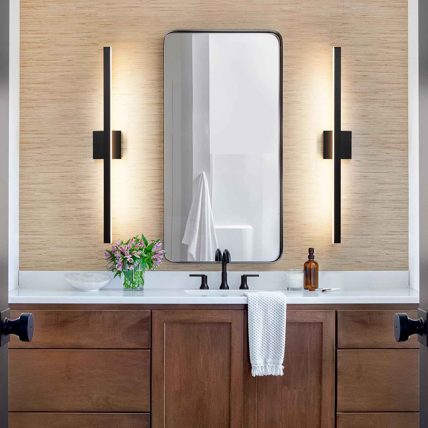 24-Inch Dimmable Gold Bathroom Vanity Light - Modern LED Bar Fixture for Over Mirror