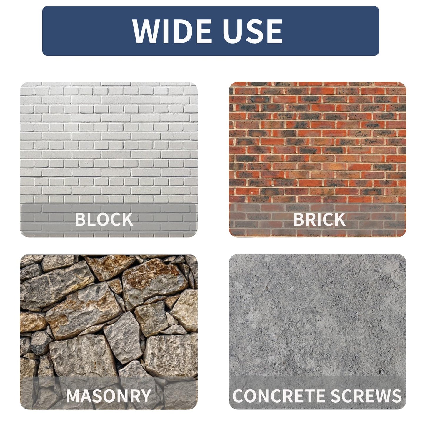 Krysay 53Pcs 1/4 x 1-3/4 in Concrete Screws with Drill bits,Masonry Screws for Concrete Assortment Kit,Hex Head Block Cement Stacoo Screws and Anchors,Diamond Point,Blue Coated(1LB)