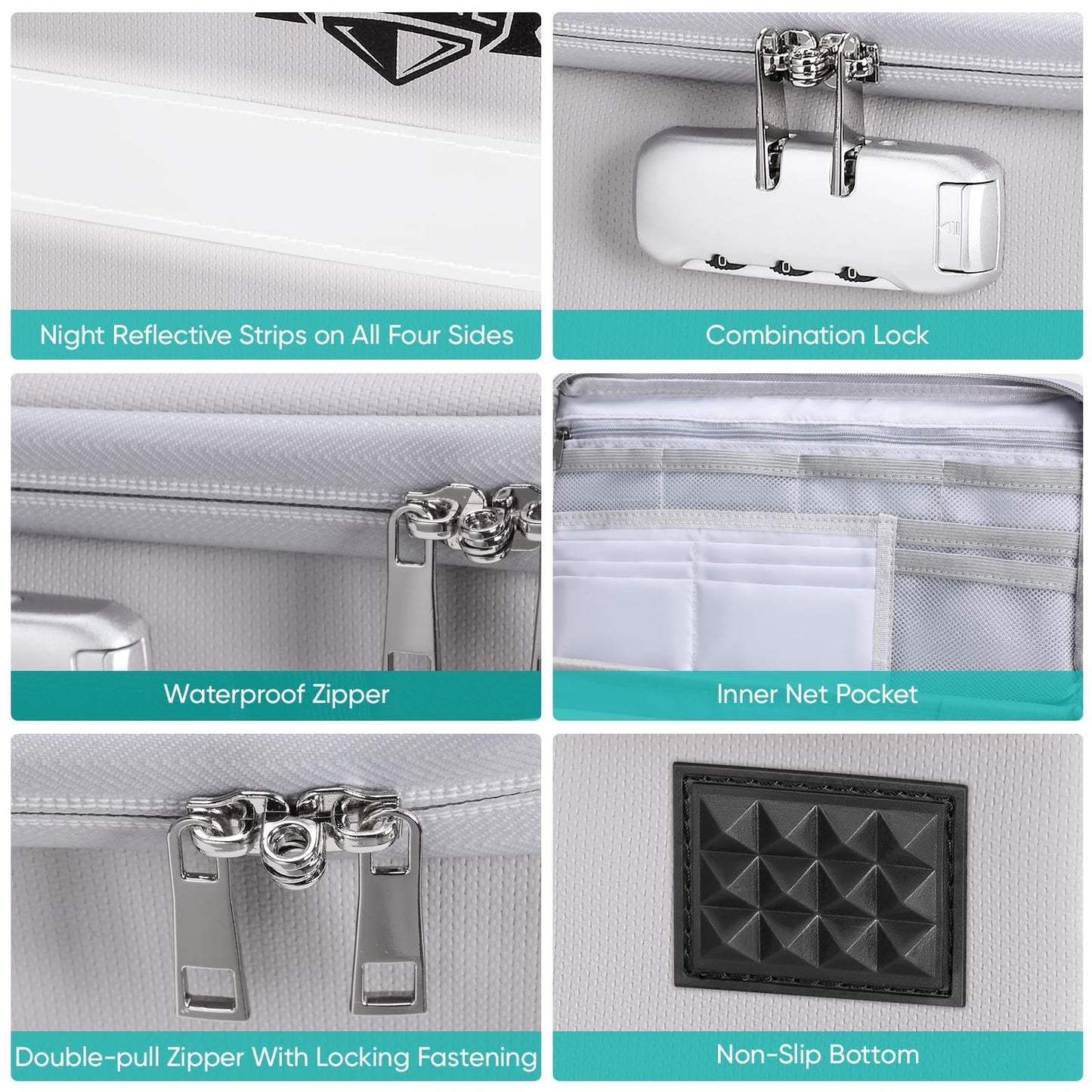 BALEINE Fireproof Document Box with Lock, Portable Fireproof Document Bag Waterproof Fire Proof File Boxes for Documents, File Organizer Box for Important Paperwork (Silver, 12.5''x10.5''x6'')