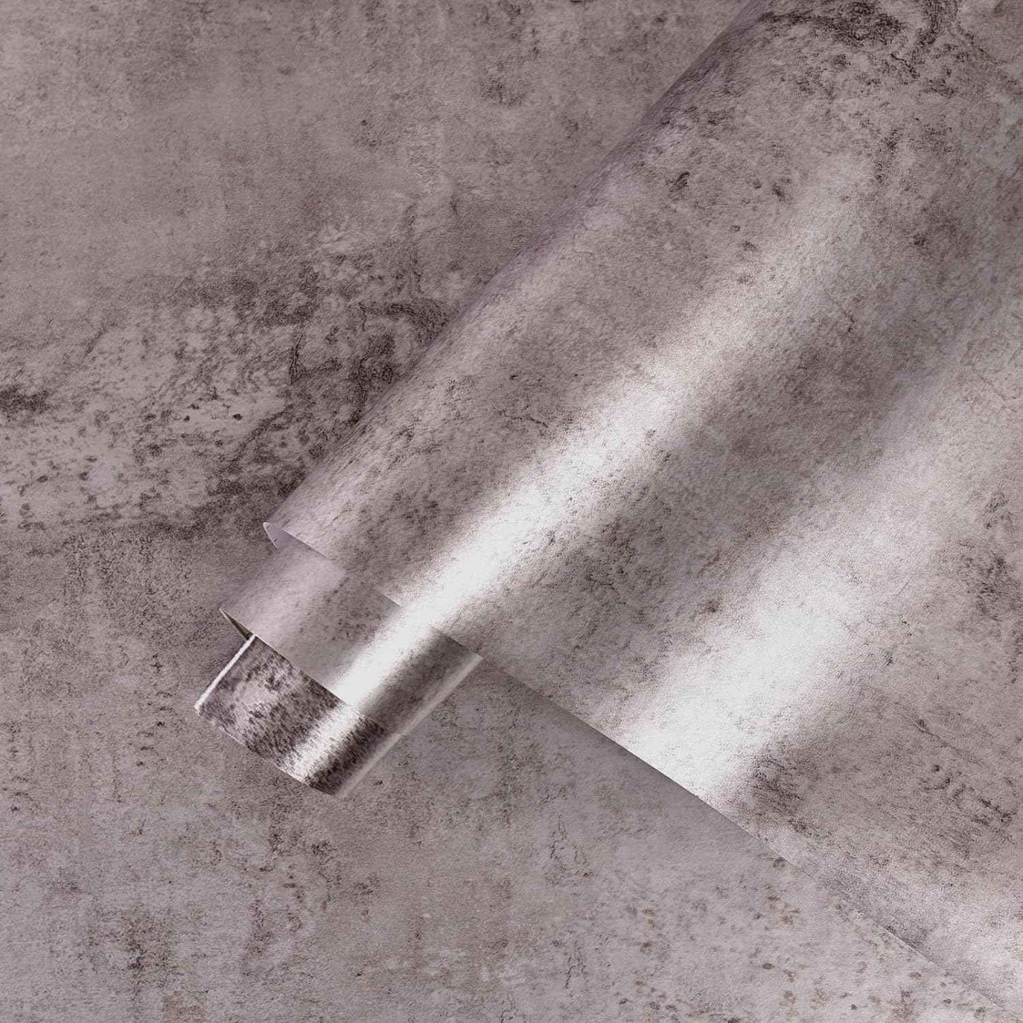 BOMENG Purple Cement Industrial Wallpaper Concrete Peel and Stick Silver Metallic Wall Paper,Extra Wide Contact Paper for Countertops、Basement,Hotel Lobby, Living Room, Bar 31.5"x354"