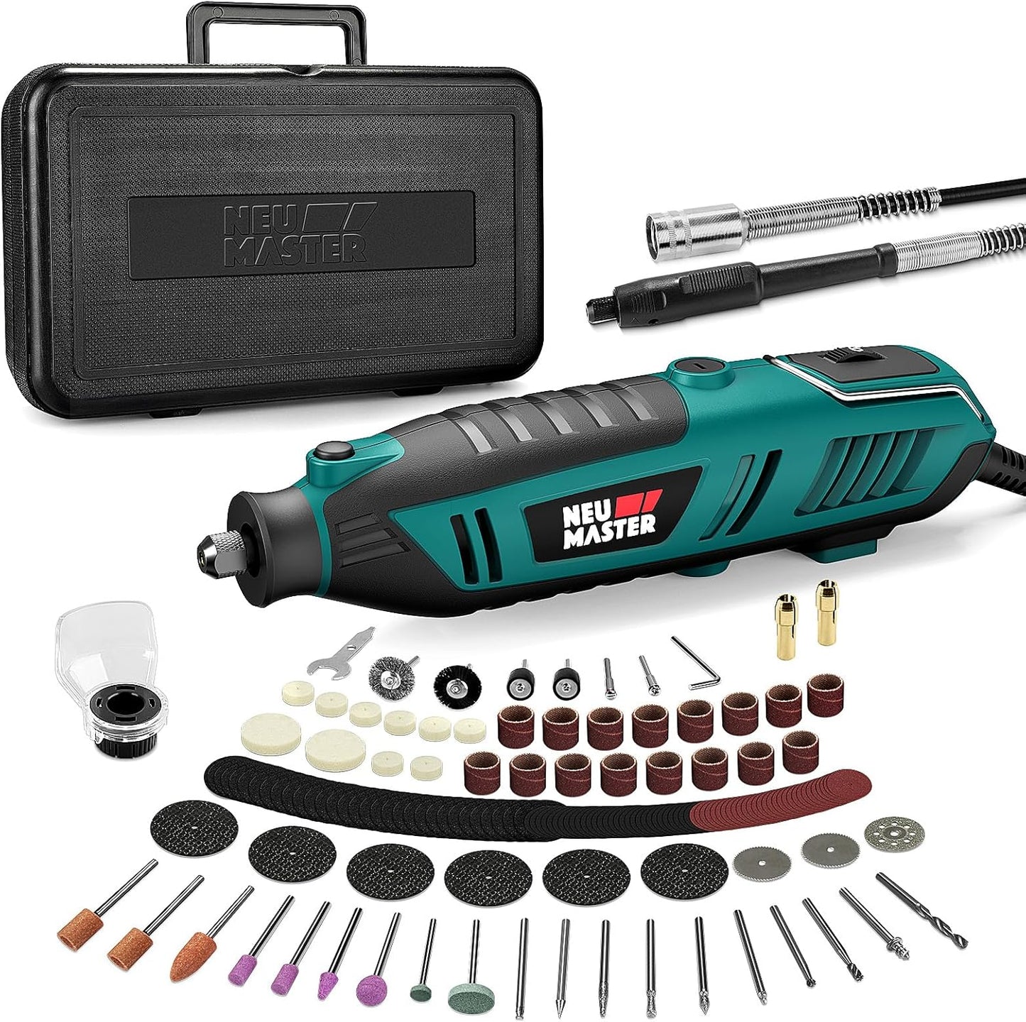 NEU MASTER 180W Rotary Tool Kit with 160 Accessories & 6 Speed Settings for DIY Crafts