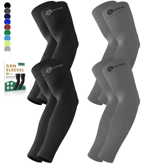 BHYTAKI Cooling Compression Arm Sleeves for Men Women,UPF50 UV Sun Protection Sleeves for Work Sport Tattoo Cover Up