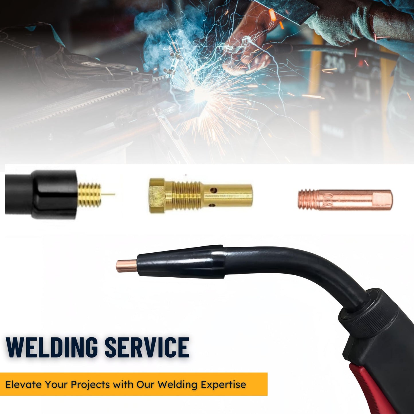 TimelyDu 24PCS Flux Core Gasless Nozzles Welding Gun Accessory Kit,MIG Welding Accessories,Compatible with Lincoln Century FC90 Forney Titanium (.030" Accessory Kit)