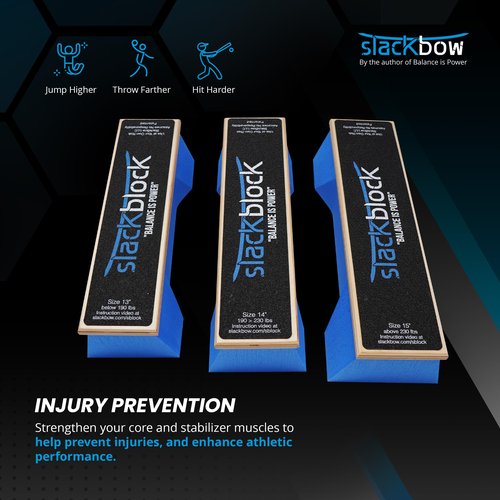 SlackBow SlackBlock Athletic Balance Trainer – Improve Balance, Stability, and Athletic Performance – Condition Your Body and Prevent Injury - Compact and Portable – 13”
