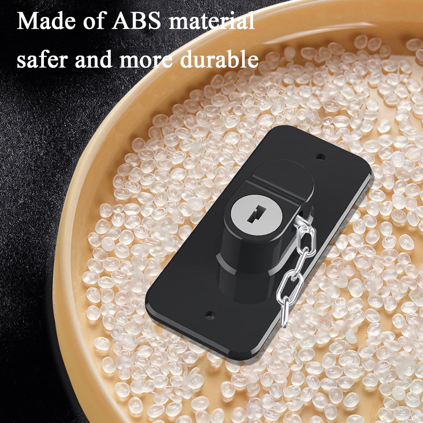 KIZZHISI Child Proof Door Lock (2 Pack), Door Locks for Kids safety & Cat Door Latch, for Fridge Lock, Cabinet Locks, Window Locks and Baby Proofing, Strong non-marking Adhesive No Drilling (Black)