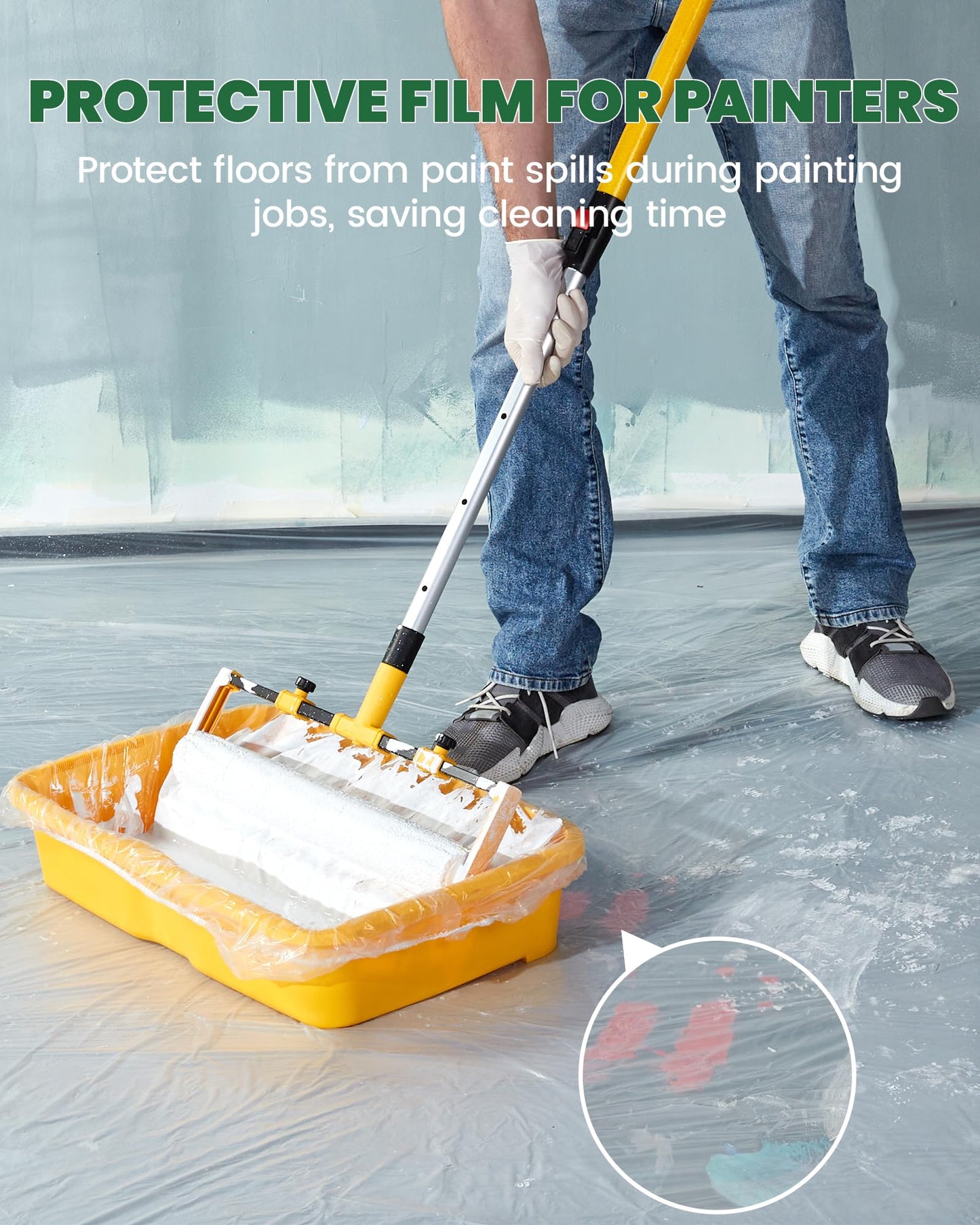 Voomey 6-Pack Plastic Drop Cloth 9x12 Feet - Waterproof and Clear Drop Cloth for Painting Sheet - Plastic Sheeting - Furniture Protection, and Floor Covering