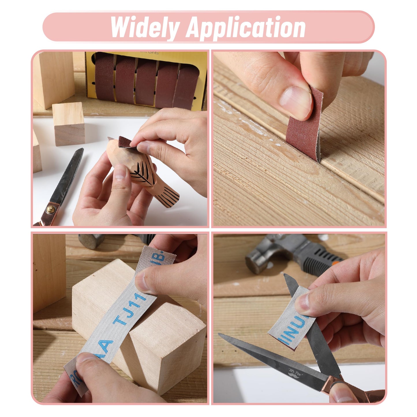 Bates- Emery Cloth Roll, 1" x 20 FT, 5 Pack, 150/240/320/400/600 Grit, Abrasive Sandpaper Roll of Sandpaper Set with Dispenser, Emery Cloth for Metal, Wood, Polishing