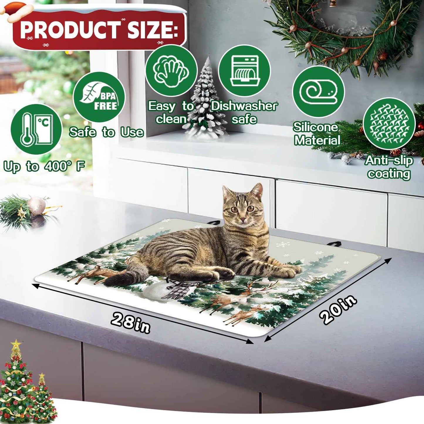 Stove Top Cover for Electric Stove 28 "x 20 ", Christmas Snowman Heat Resistant Glass Top Stove Cover Protector, Glass Cooktop Covers, Kitchen Flat Electric Stove Top Covers