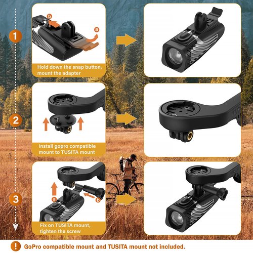 TUSITA Mount Adapter Compatible with Niterider Lumina,Lumina Micro, Mako Series Bike Headlight