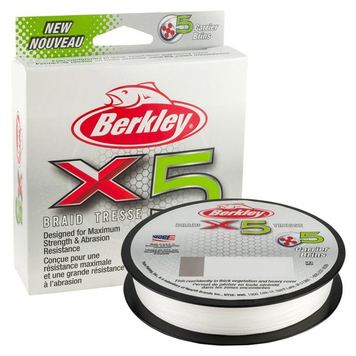 Berkley x5 Braid Superline, Low-Vis Green, 8-Pound Break Strength, 328yd Fishing Line, Suitable for Freshwater and Saltwater Environments