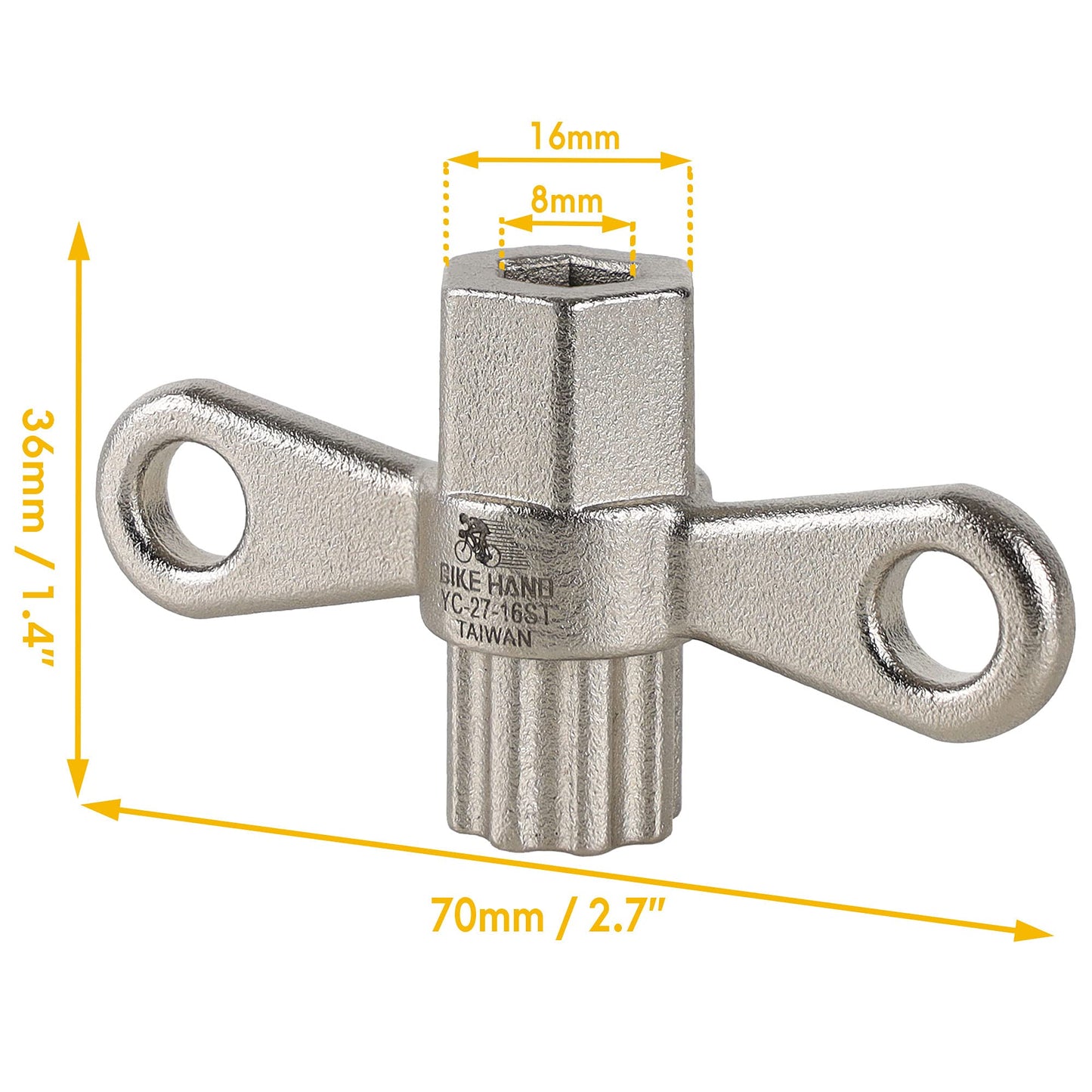 BIKEHAND Bike Bicycle 2-in-1 Crankset Crank Arm Dust Cap Install Removal Wrench Tool Compatible with Shimano SRAM RaceFace TRUVATIV
