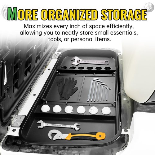 CYOOYC Under Seat Storage Tray for Yamaha G29 Electric Drive2 2007-2016 and 2016+, Golf Cart Organizer Accessories Durable ABS Basket Compatible with Original Trojan Battery
