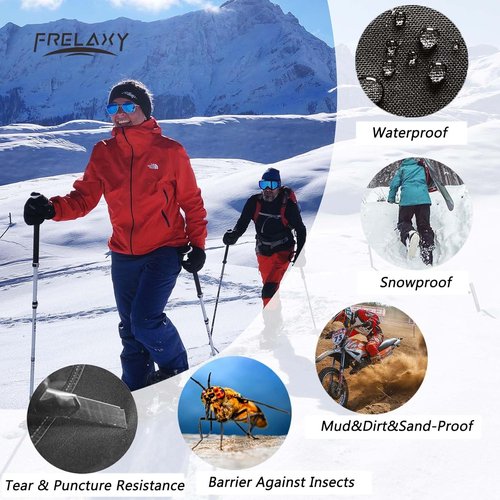 Frelaxy Ultra High-Performance Leg Gaiters - 100% Waterproof Hiking Gaiters with Adjustable Rubber Foot Strap