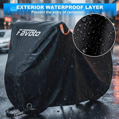 Favoto Bike Cover - Waterproof Outdoor Protection for 2 Bikes | XXL Size for Sun, Rain, Dust & Wind