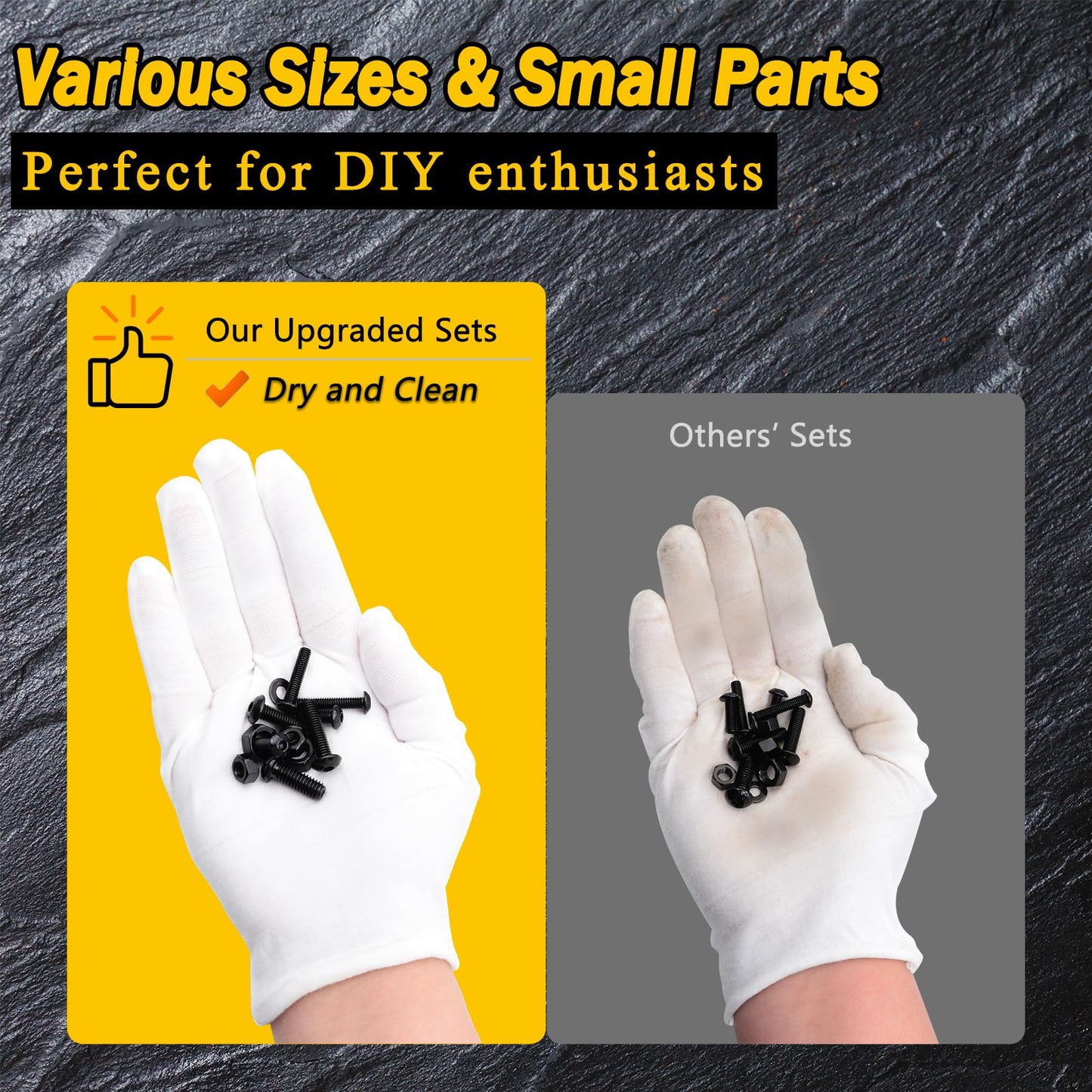 Mywish 900Pcs Metric Screw Assortment Kit, M3 M4 M5 M6 Bolts Nuts & Flat Washers, Grade 10.9 Alloy Steel Hex Socket Head Screws, Wrenches, Fully Threaded, Black Nuts and Bolts Assortment Kit