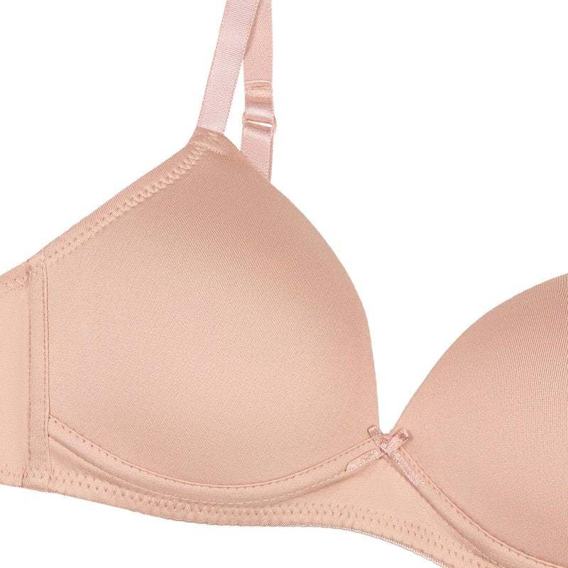 Tahari Girls 3-Pack Molded Wireless Bras Rose Nude, Bare Nude, White, 34A