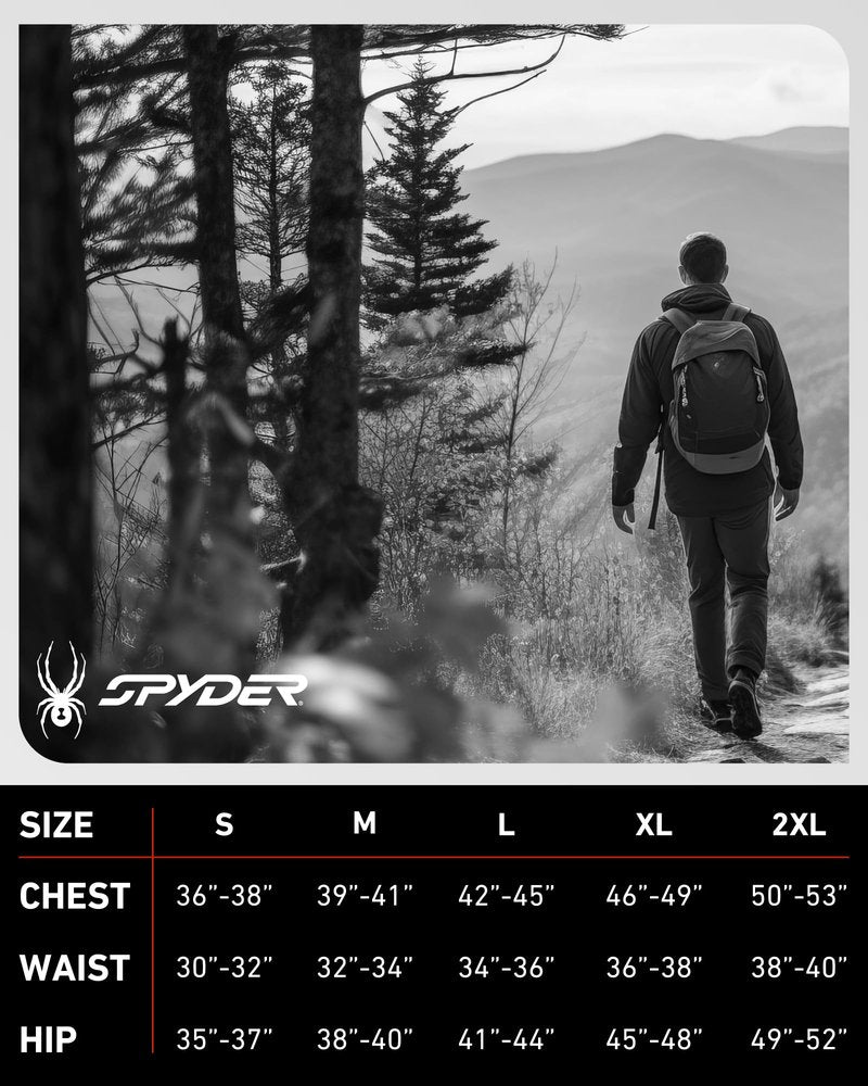 Spyder Mens Zip Up Hoodie - Super Soft Performance Fleece Sweatshirts for Men - Warm Athletic Hoodies for Running Walking Gym, Size X-Large, Black Ink