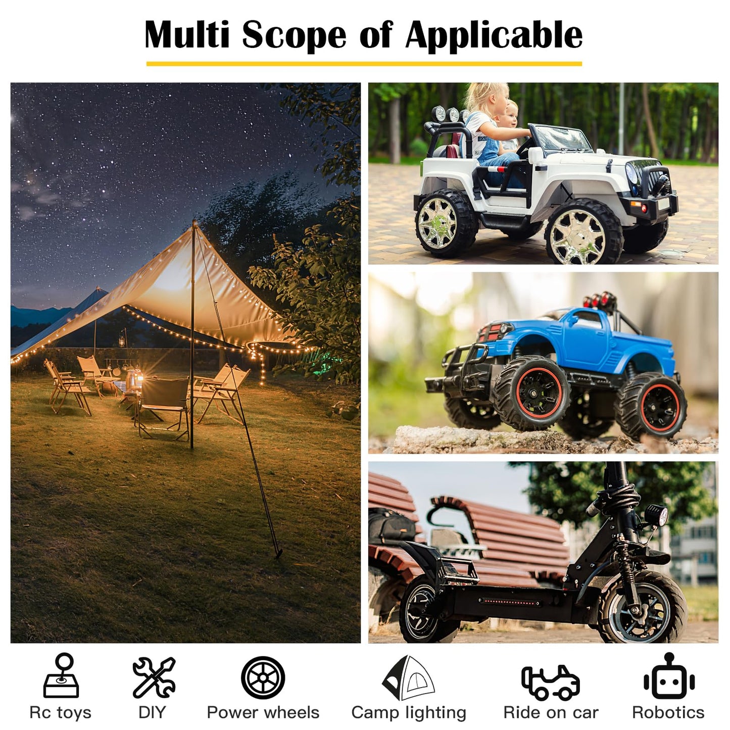 KOEZEOI 1 Packs Power Wheel Adapter for Dewalt 20V Battery Adapter Power Wheel Battery Converter with Fuse & Switch & Wire Terminals 12AWG Wire for DIY Rc Toys and Ride On Truck