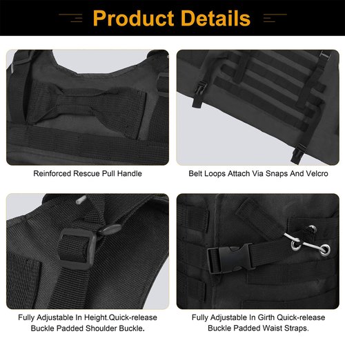 Aythwnyn Tactical Vest Set for Men - Airsoft Paintball Gear and Equipment with Helmet, Cup Cover, Gloves & Visor (Black, 6-Piece Kit)