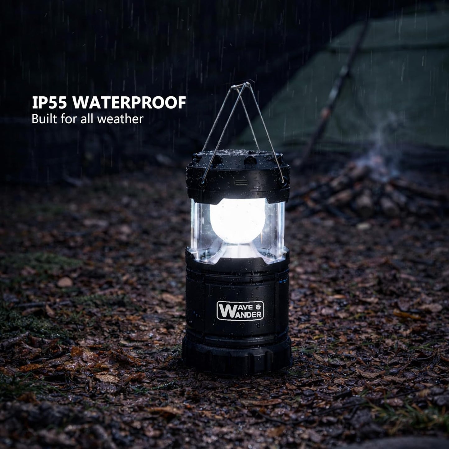 Skiennix Solar & Rechargeable LED Camping Lantern - Waterproof, Bright, Portable with Power Bank & Magnetic Base
