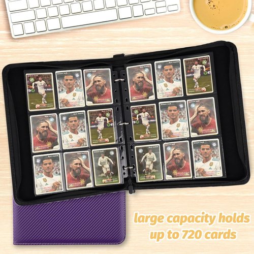 GERMUN 9 Pocket Card Binder - Premium Zip Trading Card Album for MTG, TCG & Sports Cards | Purple
