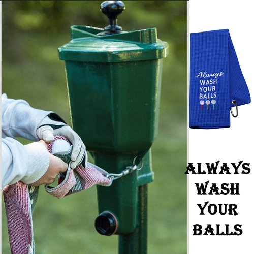 GJTIM Funny Golf Towel Gift Always Wash Your Balls for Men Father's Day Birthday (Wash Your Balls Golf Towel)
