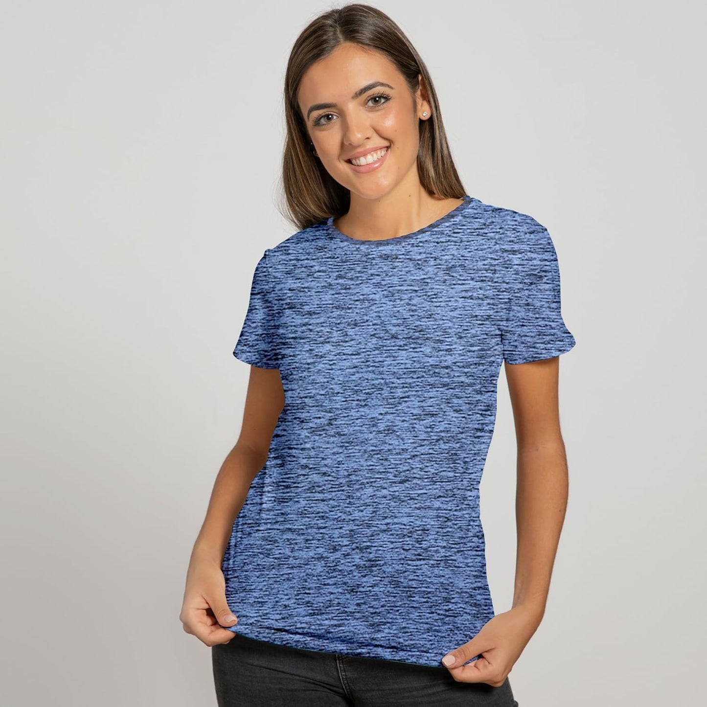 Skiennix Women's Dry-Fit Crewneck T-Shirts - Moisture-Wicking Activewear for Running & Yoga | 5 Pack