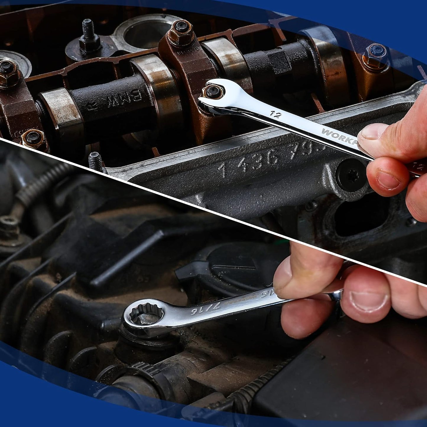WORKPRO 32-Piece Wrench Set - SAE & Metric Combination with Organizer Tray, Cr-V Steel