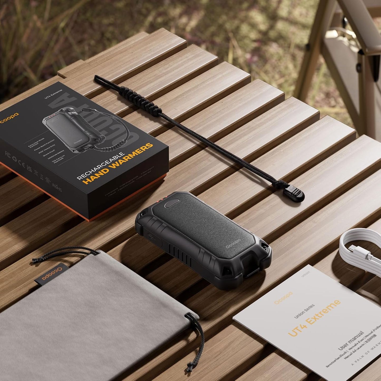 OCOOPA Hand Warmers - IP56 Waterproof Rechargeable 10000mAh | Extra Heat Mode & Torchlight - Perfect for Winter Outdoor Activities