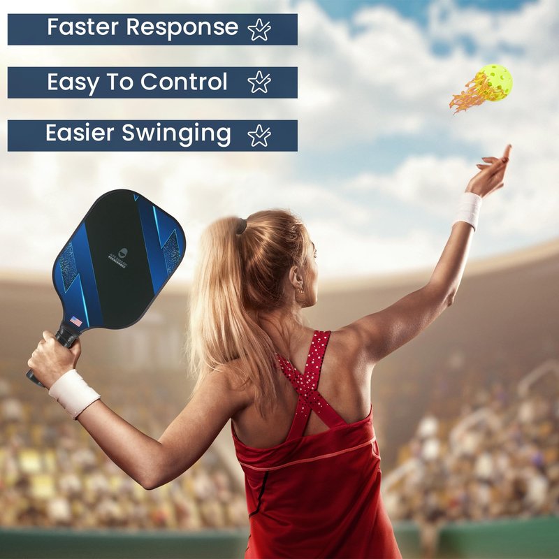 APE SMASH Pickleball Paddles Set of 2 – Non-Slip Grip Fiber Glass Surface Pickle Ball Rackets 2 Pack – Lightweight 4 Pickleball Set, 2 Sweat Bands with Carry Bag Pickleball Paddle Set for Men & Women