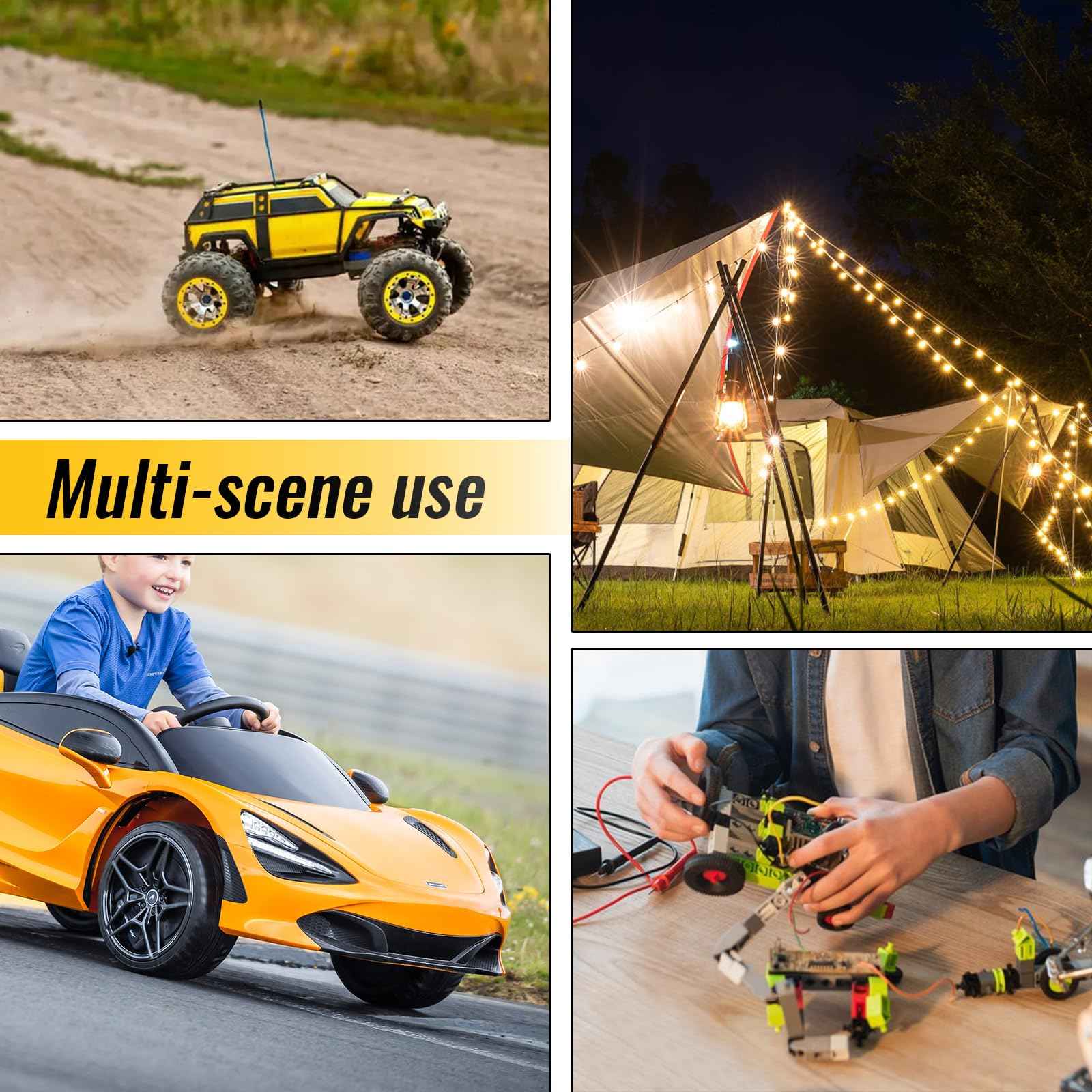 2 Packs Power Wheel Adapter Compatible with Dewalt 20V Battery - Overdischarge & Overcurrent Protection, Upgraded Power Wheel Battery Converter with Switch for DIY RC Cars Toys Robotics