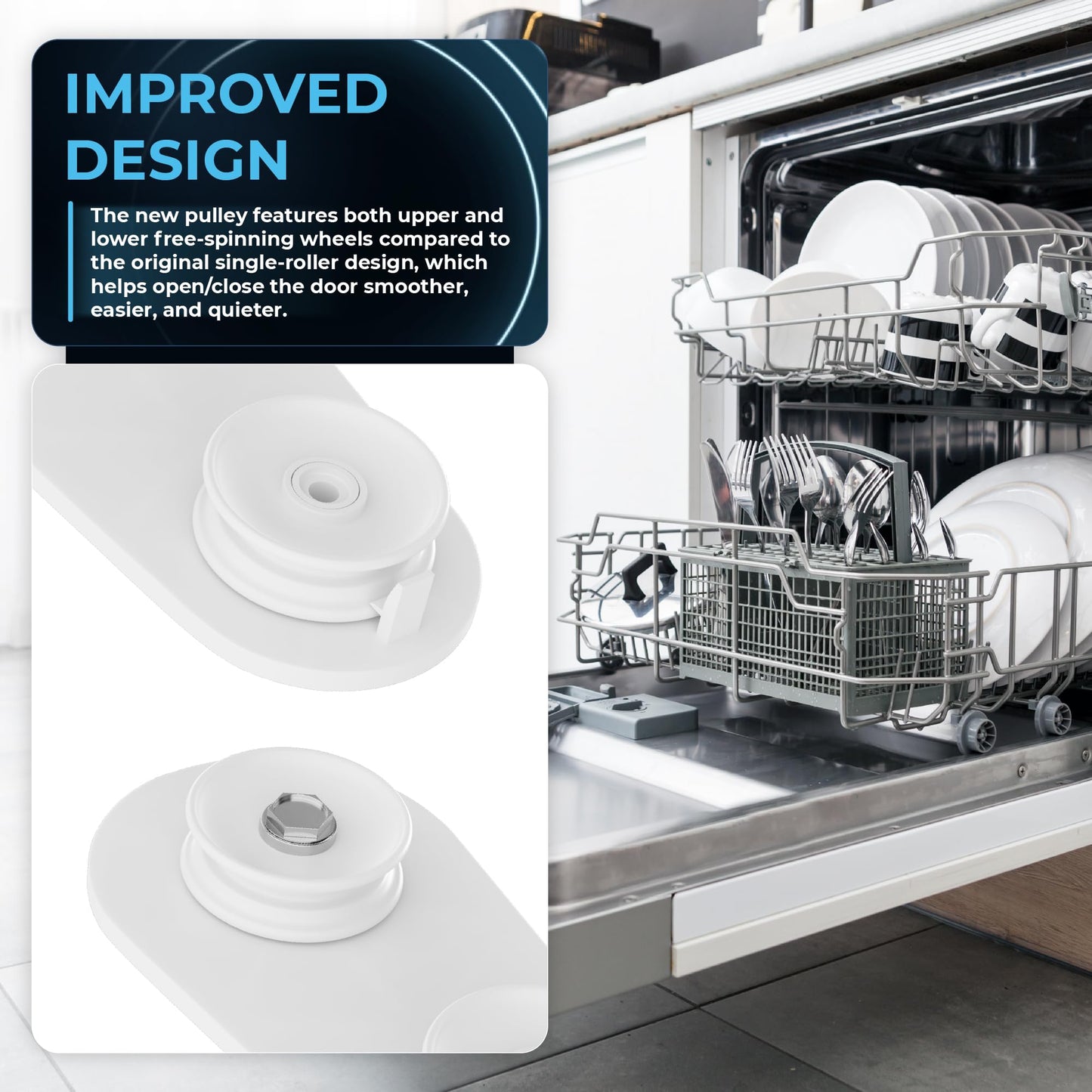 BlueStars 8194001 Dishwasher Door Balance Link Kit - Compatible with Kenmore Whirlpool KitchenAid Dishwashers - Easy to Install - Replaces 1059756 8270018 AP3775412 PS972325