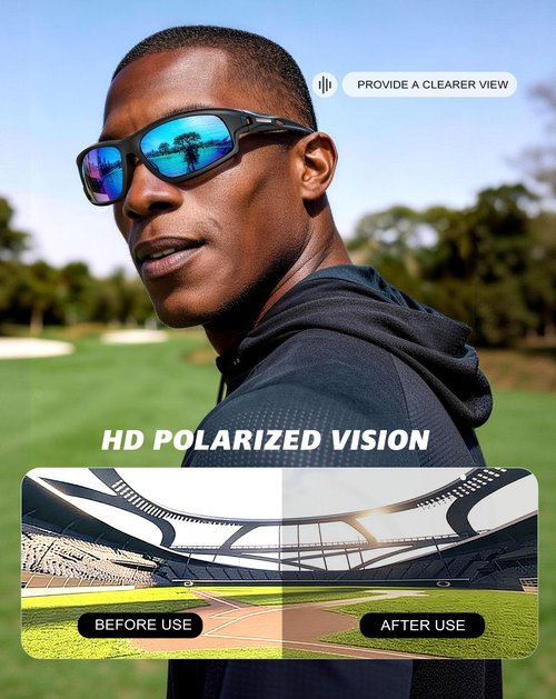 KALIYADI Polarized Sunglasses-Men Sports Sun-Glasses: Mens Sunglasses UV400 Protection for Running Fishing Golf