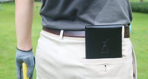Handy Picks Leather Golf Scorecard Holder | Yardage Book Cover | Scorecard n Pencil Included | Black