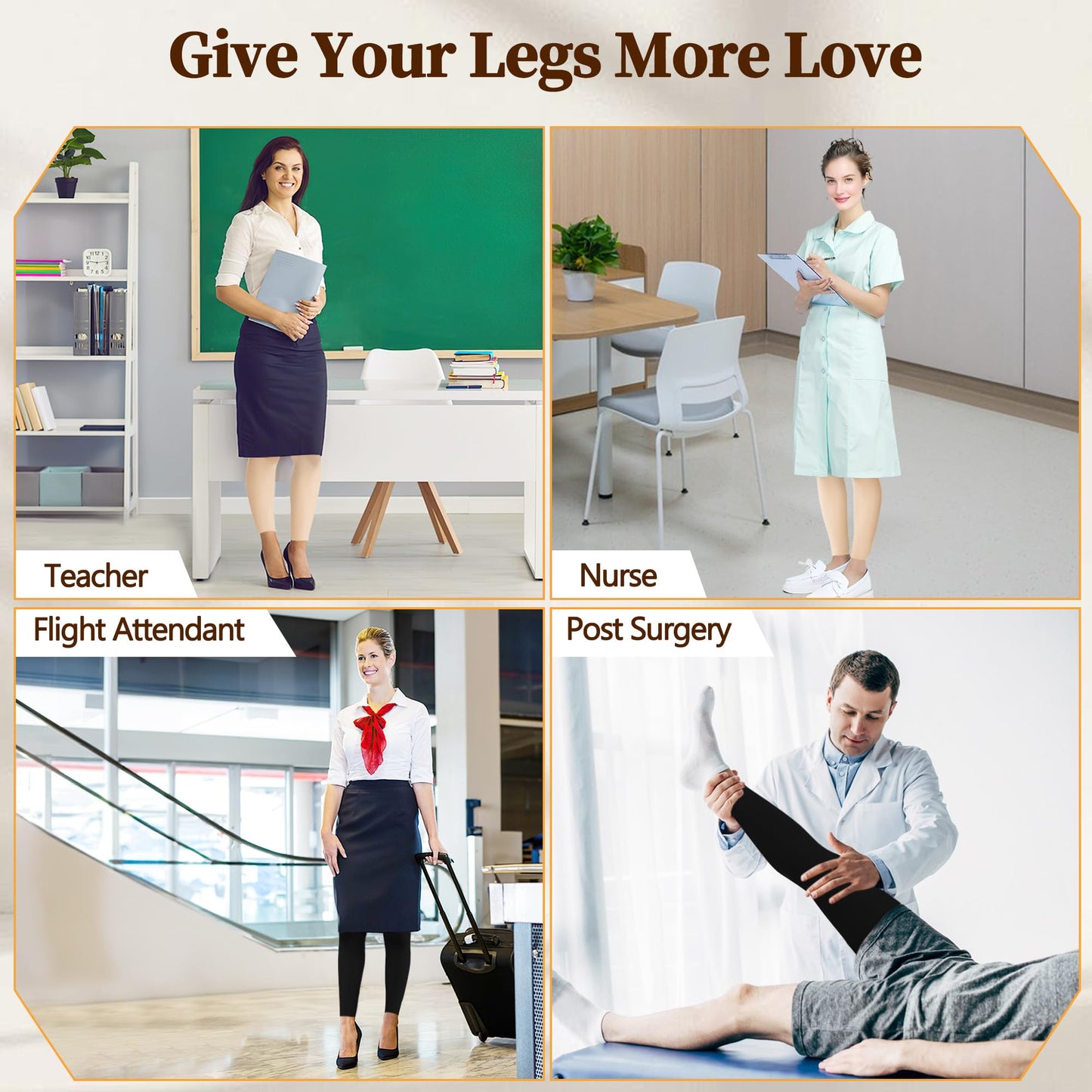 Myshear Medical Compression Stockings for Women & Men, 20-30 mmHg Footless Thigh High Compression Socks, Long Graduated Compression Sleeves, Full Leg Pressure Support Hoses for Varicose Veins, Edema