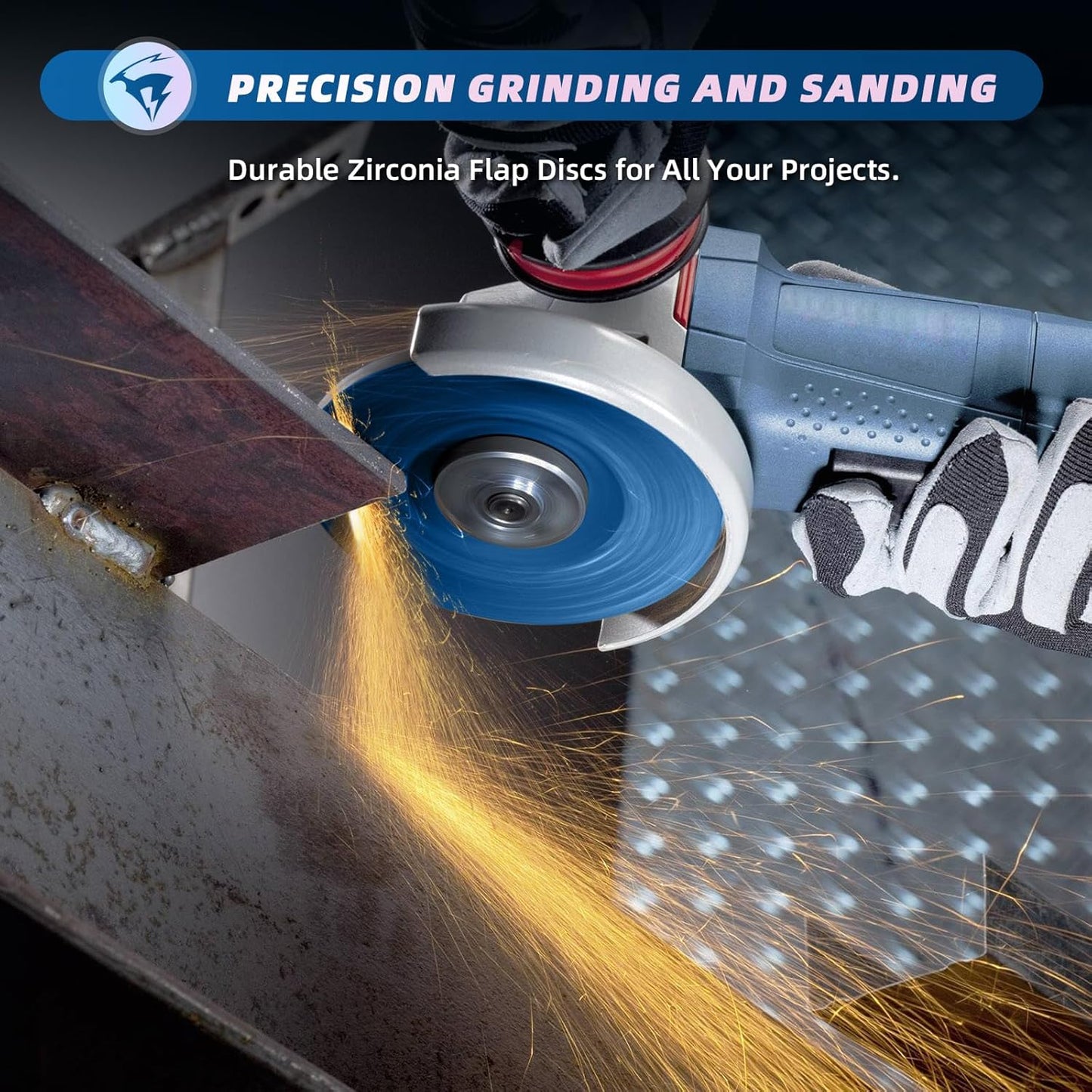 4.5-Inch Flap Discs - 50 Pack Zirconia Sanding Discs for Angle Grinder, T27, Grits 40-120