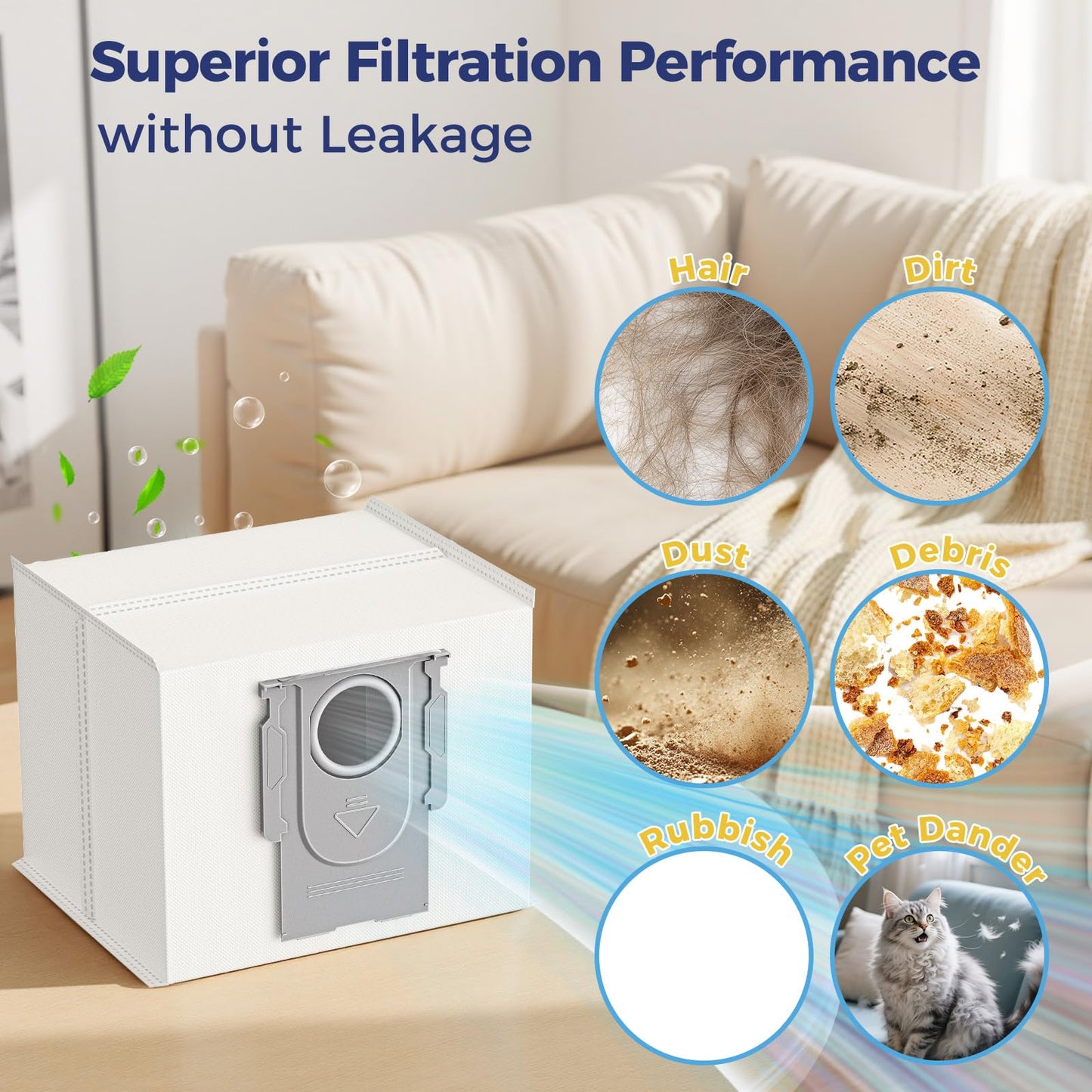 12 Pack Q7 Dust Bags Compatible with Roborock Q7 M5+, Q7 Max+, S8 Pro Ultra, S7 Max Ultra, Q10 S5+, Q10 X5+, Q8 Max+, Q5 Max+, Q5 Pro+, Q5 Pro, Q5+, 3.6L Vaccum Bag for S8+, S7 MaxV Ultra, Q5, Q7+