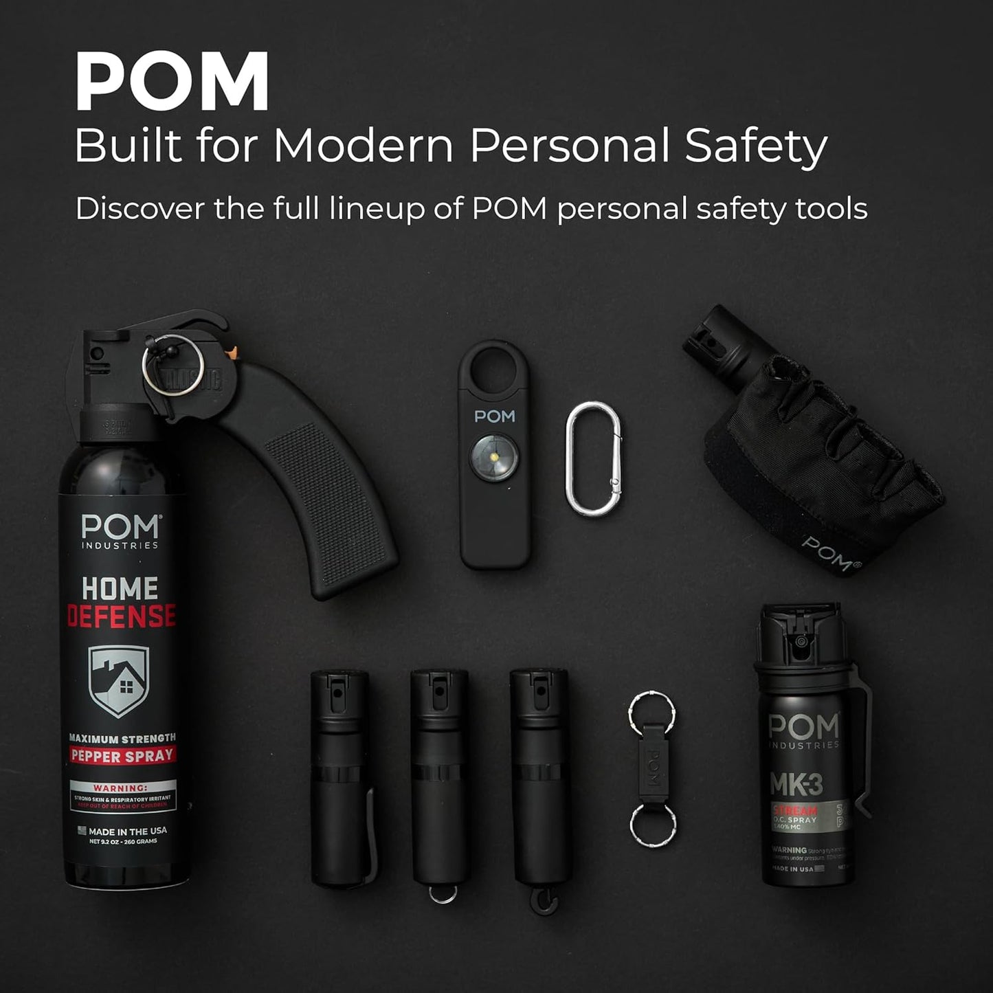 POM Pepper Spray - Maximum Strength OC Formula with UV Dye | Compact Tactical Design, 0.5 fl oz