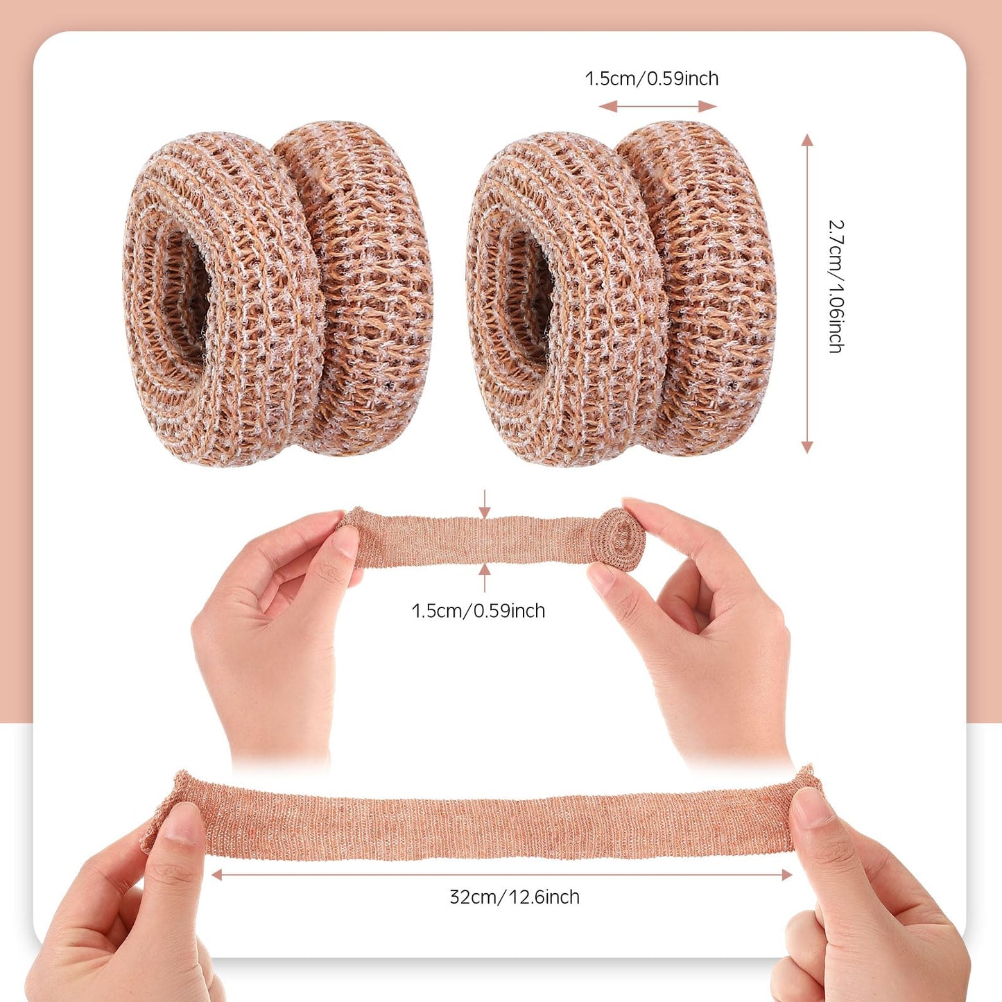 Nuanchu 40 Pcs Finger Bandage Finger Cots Protectors Tubular Breathable Bandage for Wound Care Cotton Fingertips Covers Disposable Cots for Thumb Sprains Gardening Fitness (Nude Color,12.6 Inch)