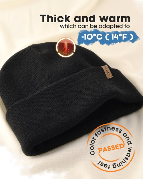 FURTALK Beanies Hats Men Women Unisex Cuffed Winter Hat Plain Warm Beanies Skull Cap 2 Pack