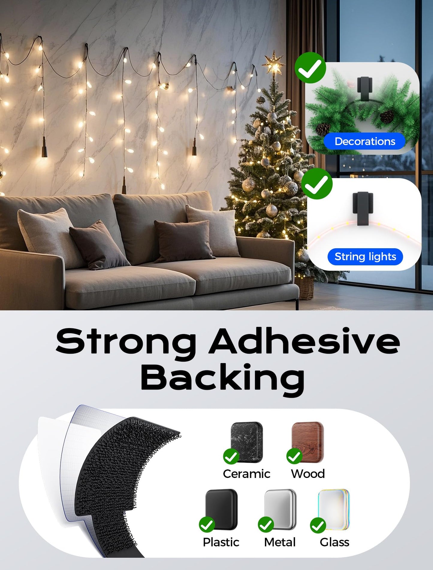 100pcs Hook and Loop Cable Ties, gliship Adhesive Wire Management, Adjustable Cable Straps Cord Wrappers Keeper Cord Holder, Sticky-back Cord Organizer for Kitchen Appliances at Office, Home - Black