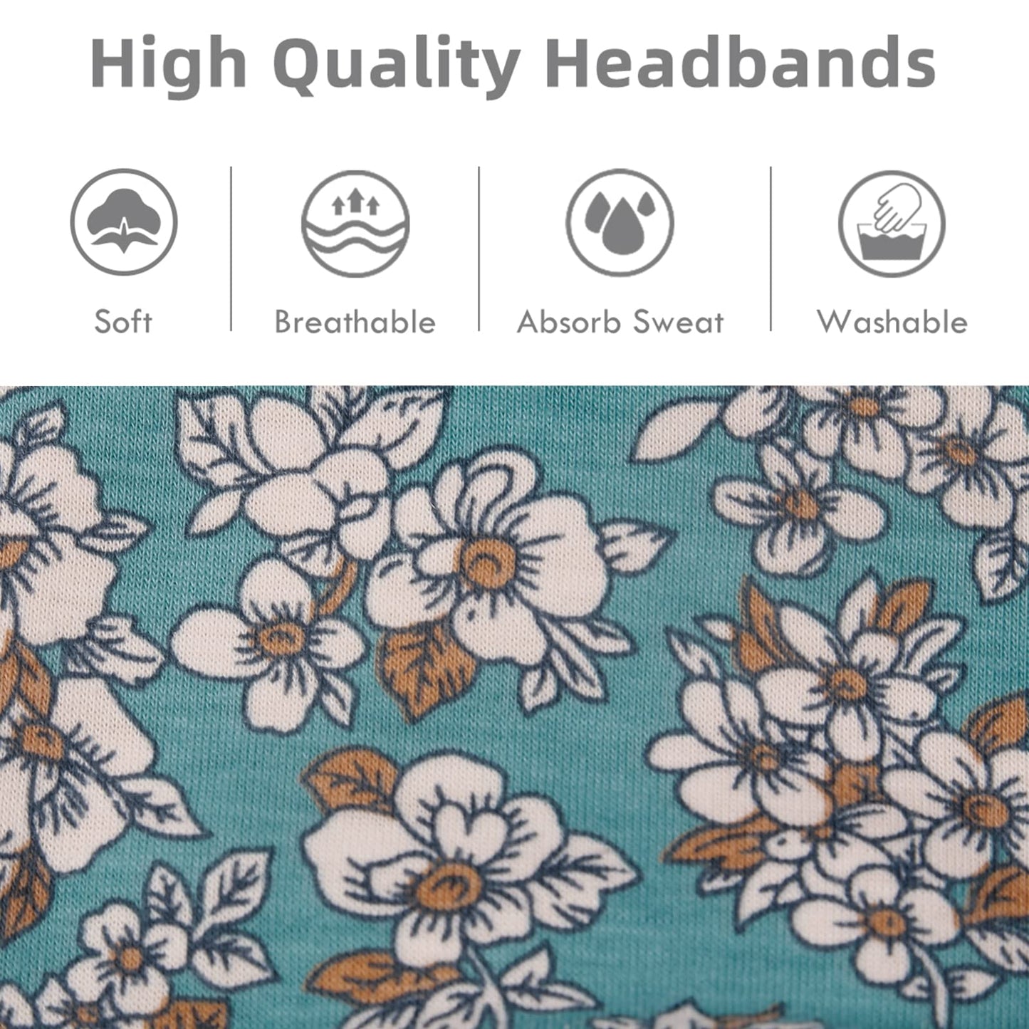 Huachi Non Slip Headbands for Women - Wide, Fashionable Elastic Headbands for Short Hair - Workout, Yoga, Sports, Exercise, Sweatbands, Summer Hair Accessories